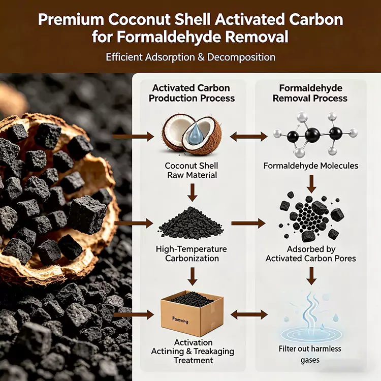 Loại bỏ Formaldehyde Carbon Vỏ Dừa